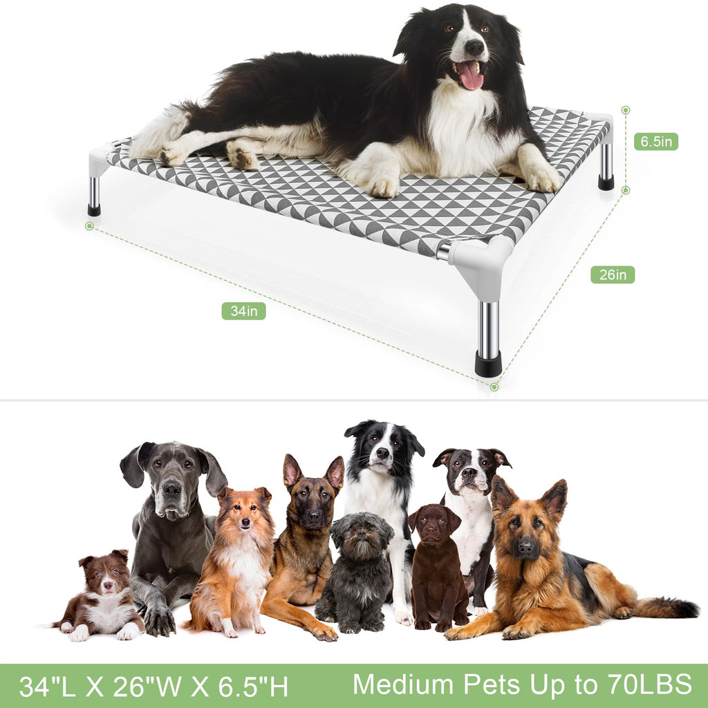 Medium Cotton Elevated Outdoor Dog Bed O39191