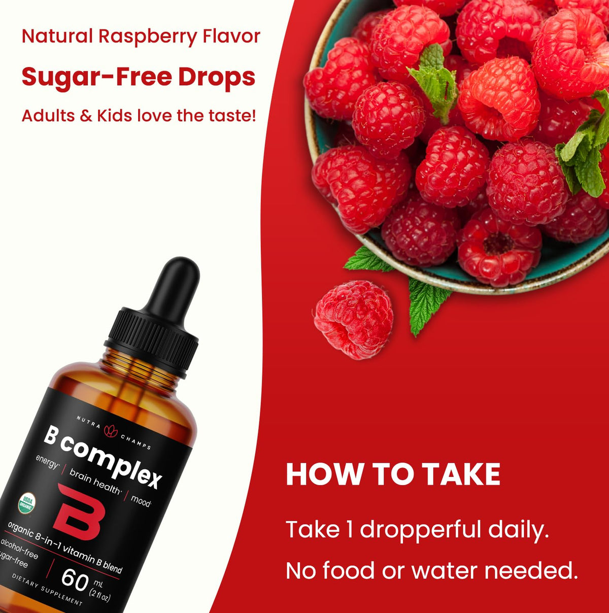 Organic Vitamin B Complex Liquid Drops 2oz C63365