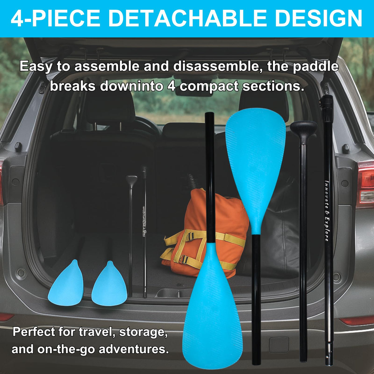 Adjustable 4-Piece Dual Blade Aluminum Paddle I4597
