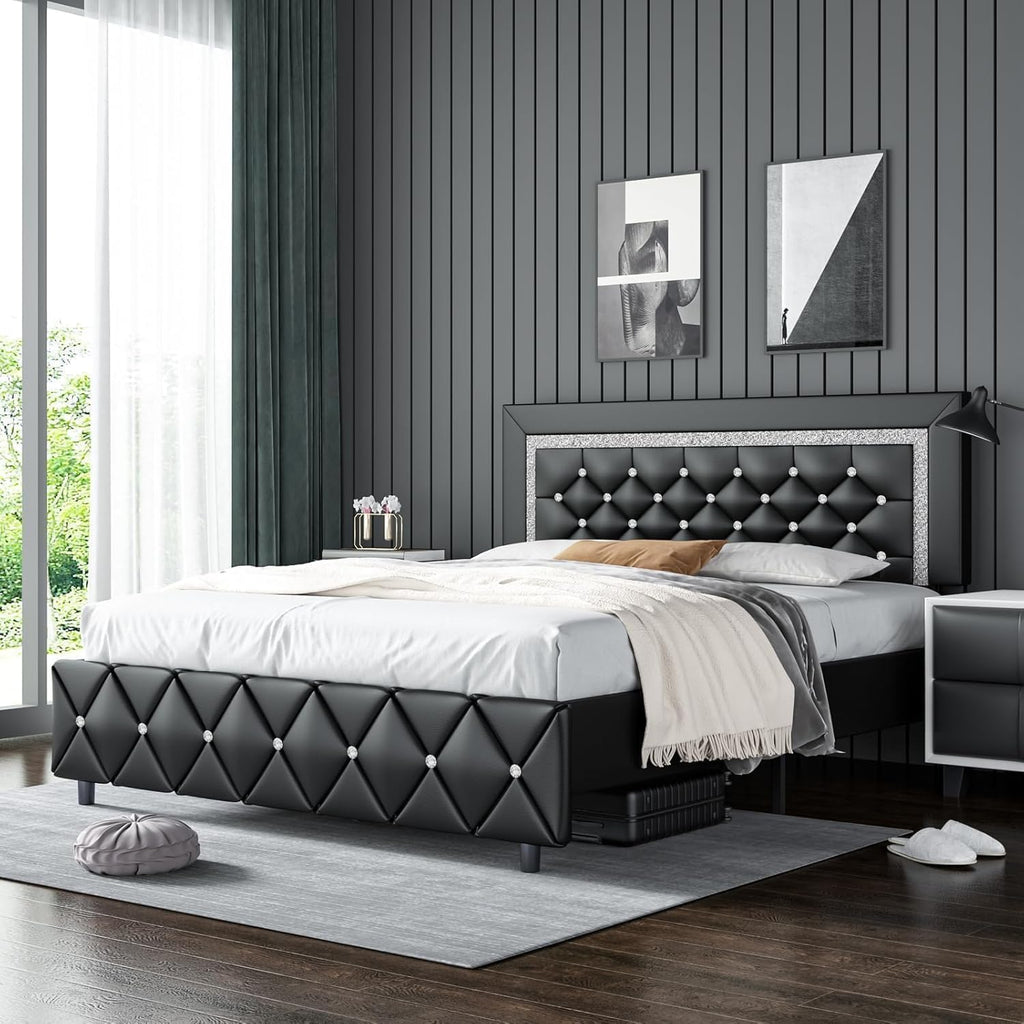 Full Size Upholstered Platform Bed with Headboard G486