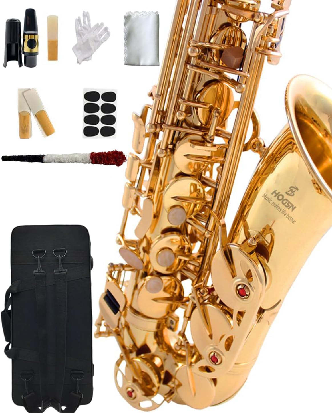 E flat Alto Saxophone with Belt Box, Whistle, Cleaning Suit T1884