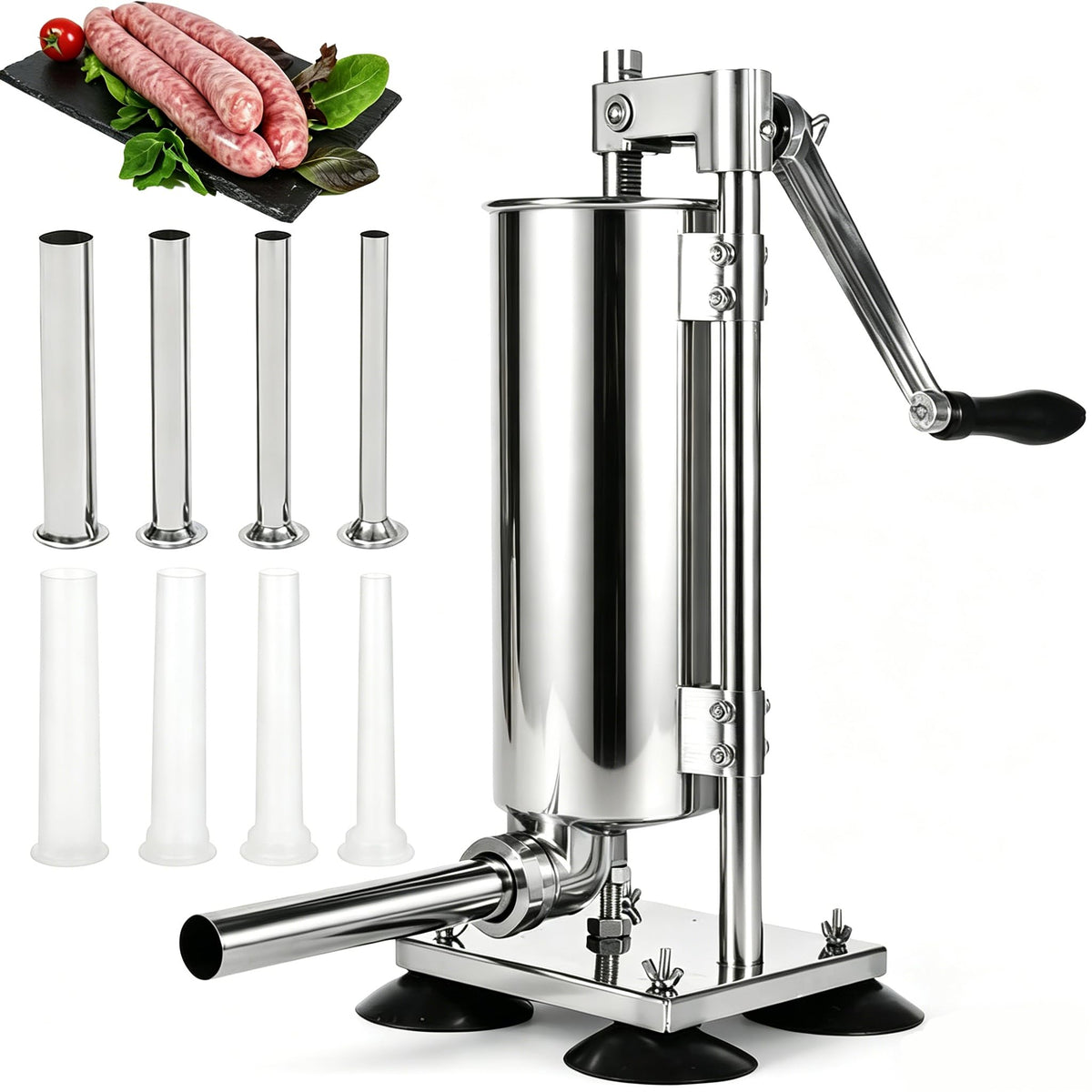 3L Manual Sausage Stuffer Machine 304 Stainless Steel H678527