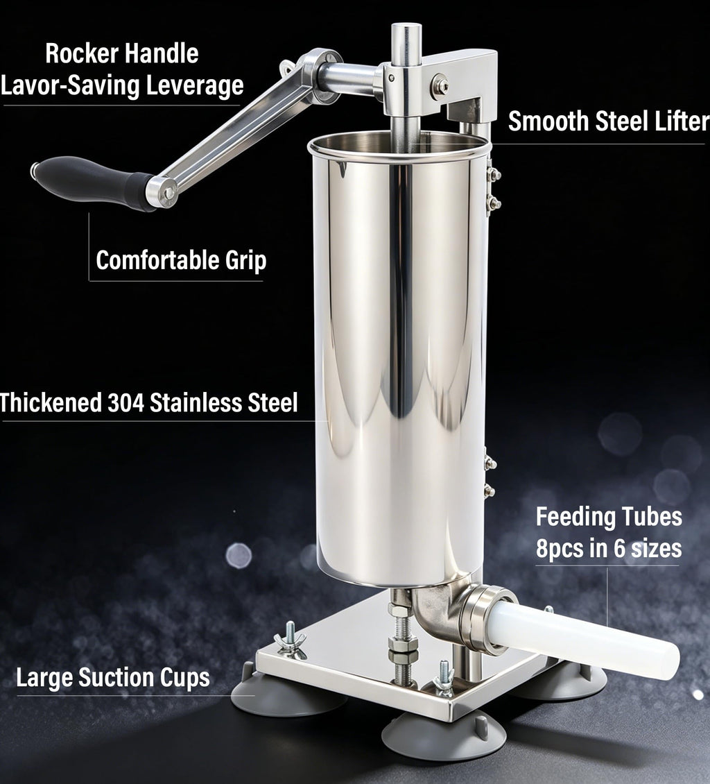 3L Manual Sausage Stuffer Machine 304 Stainless Steel H678527