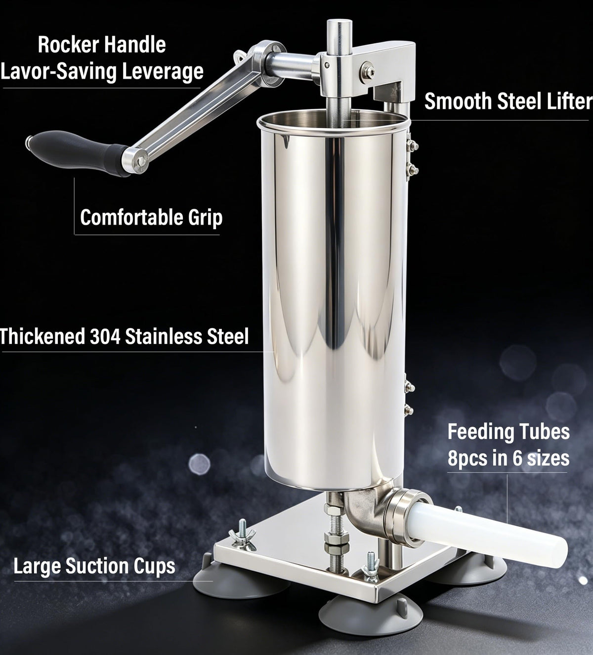 3L Manual Sausage Stuffer Machine 304 Stainless Steel H678527