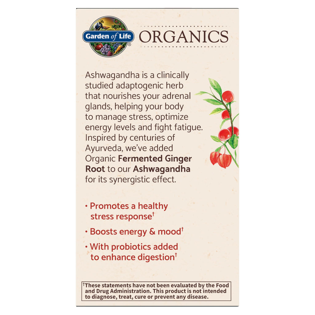 Organic Ashwagandha with Probiotics & Ginger O2040