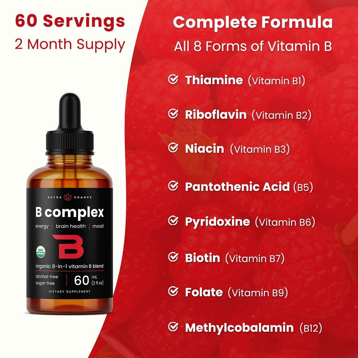 Organic Vitamin B Complex Liquid Drops 2oz C63365