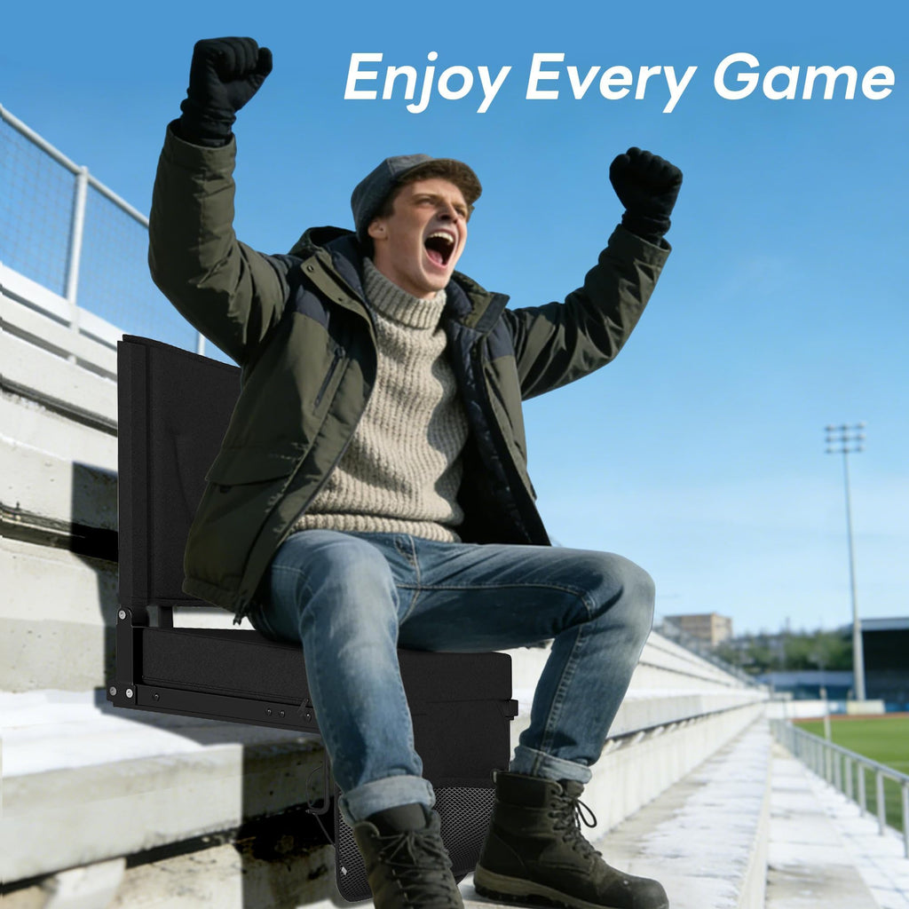 Black Heated Folding Stadium Seat S985