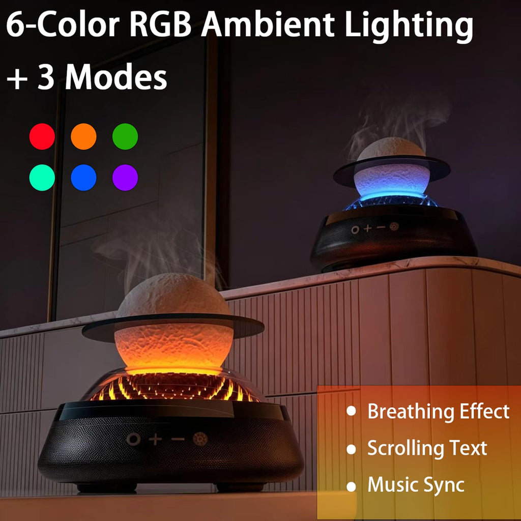 Black Portable Bluetooth Speaker with LED Night Light and Essential Oil Diffuser V320676