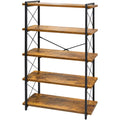 5-Tier Industrial Bookshelf with Metal Frame B571992