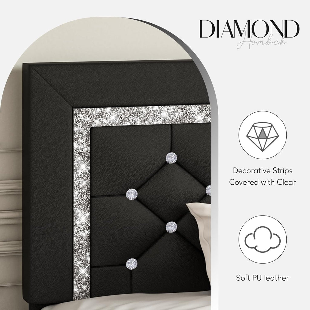 Full Size Upholstered Platform Bed with Headboard G486