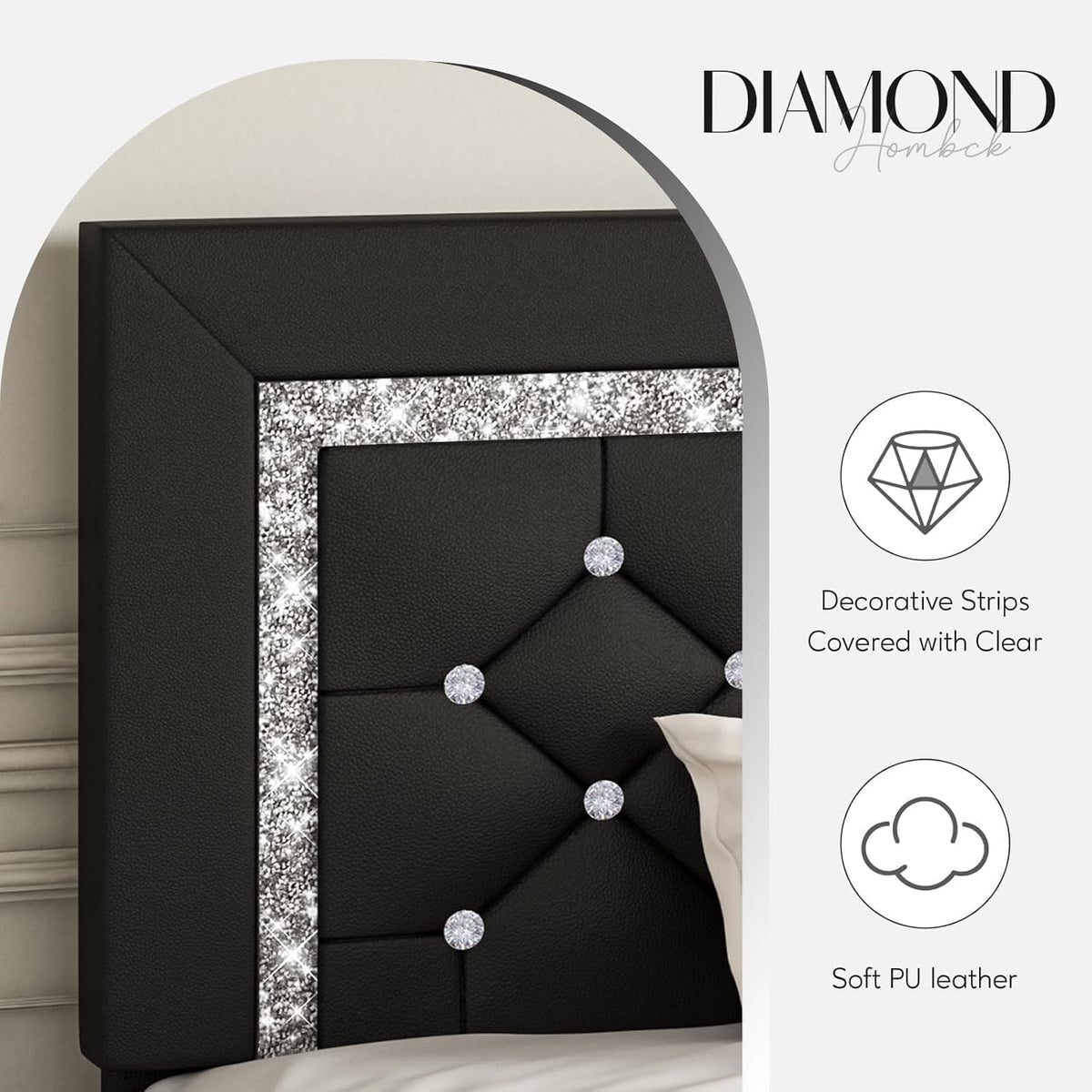 Full Size Upholstered Platform Bed with Headboard G486