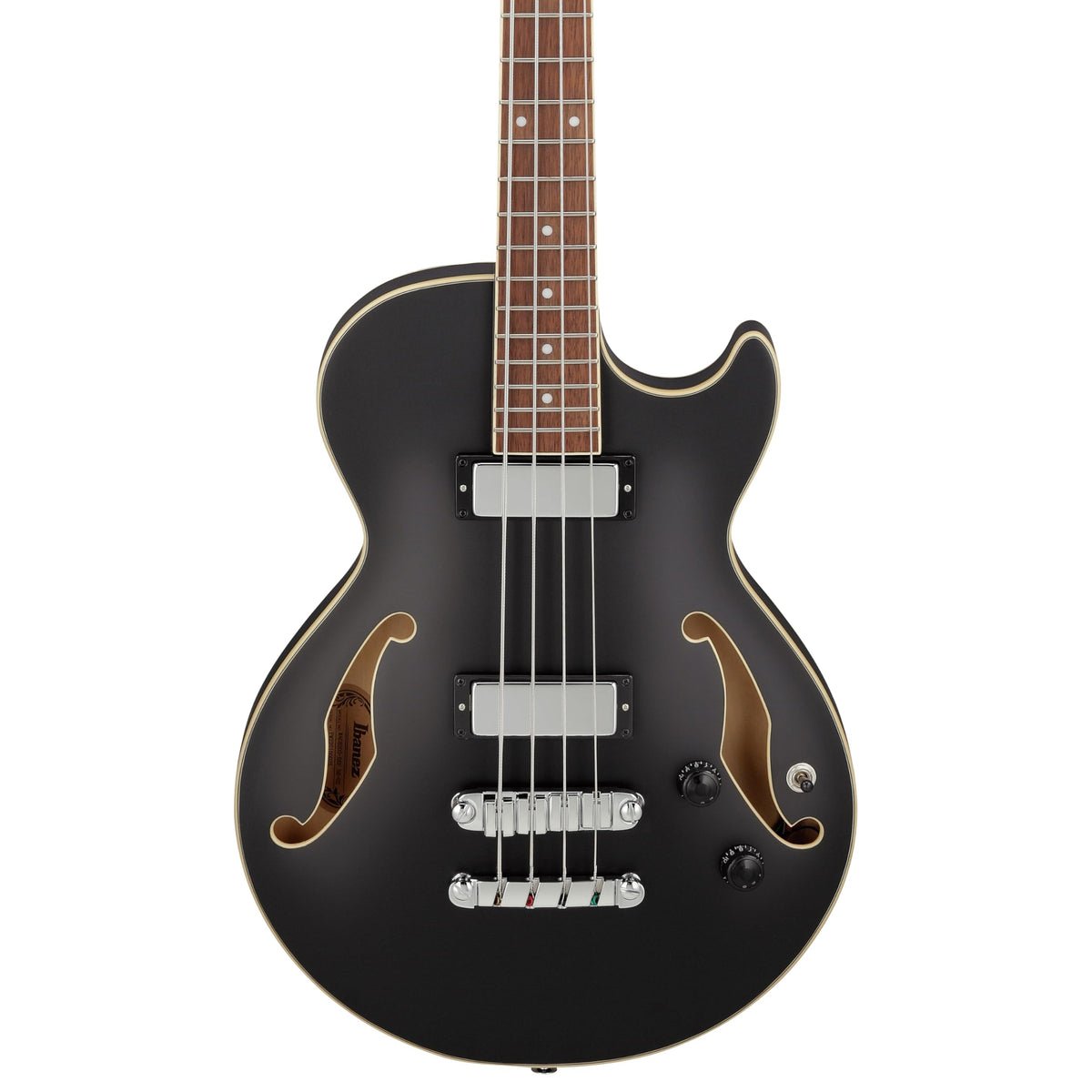 Black Flat Semi-hollow Bass Guitar W44014