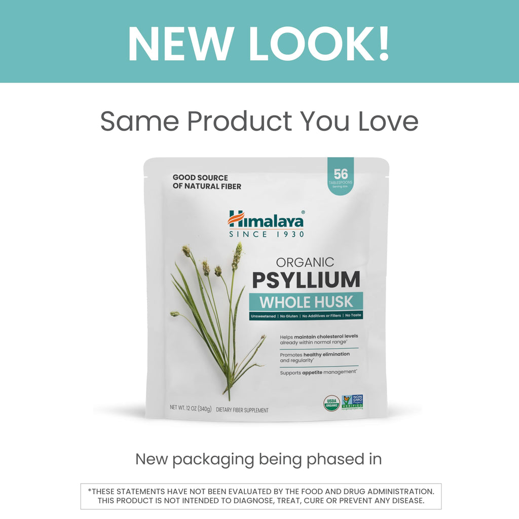 Organic Psyllium Whole Husk Fiber Supplement, Unflavored, 12 oz D9520