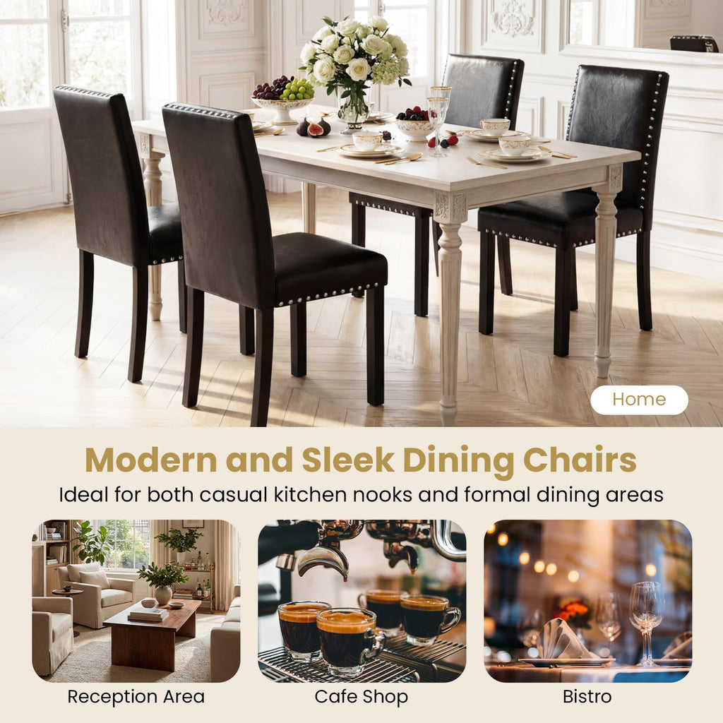 Faux Leather Upholstered Dining Chairs Set of 2 F734768