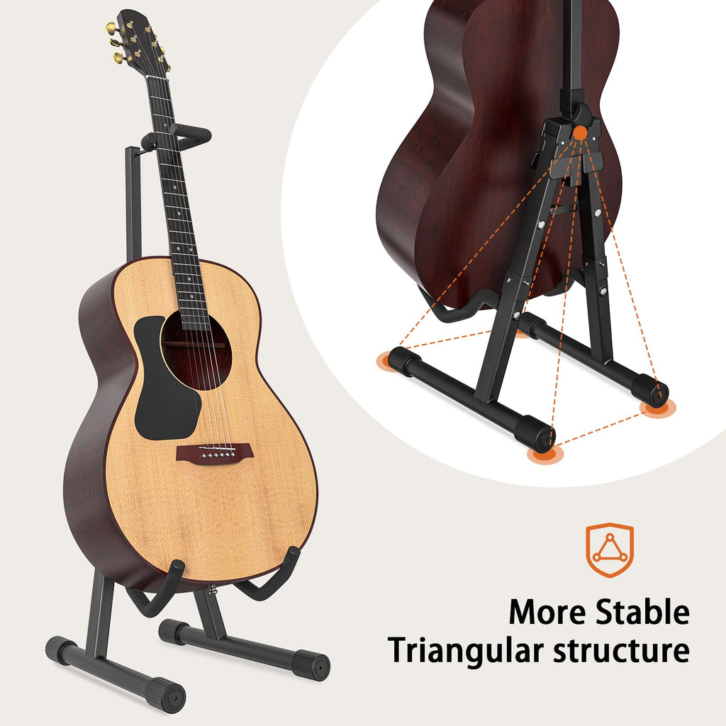 Adjustable Folding Guitar Stand with Neck Holder F74394