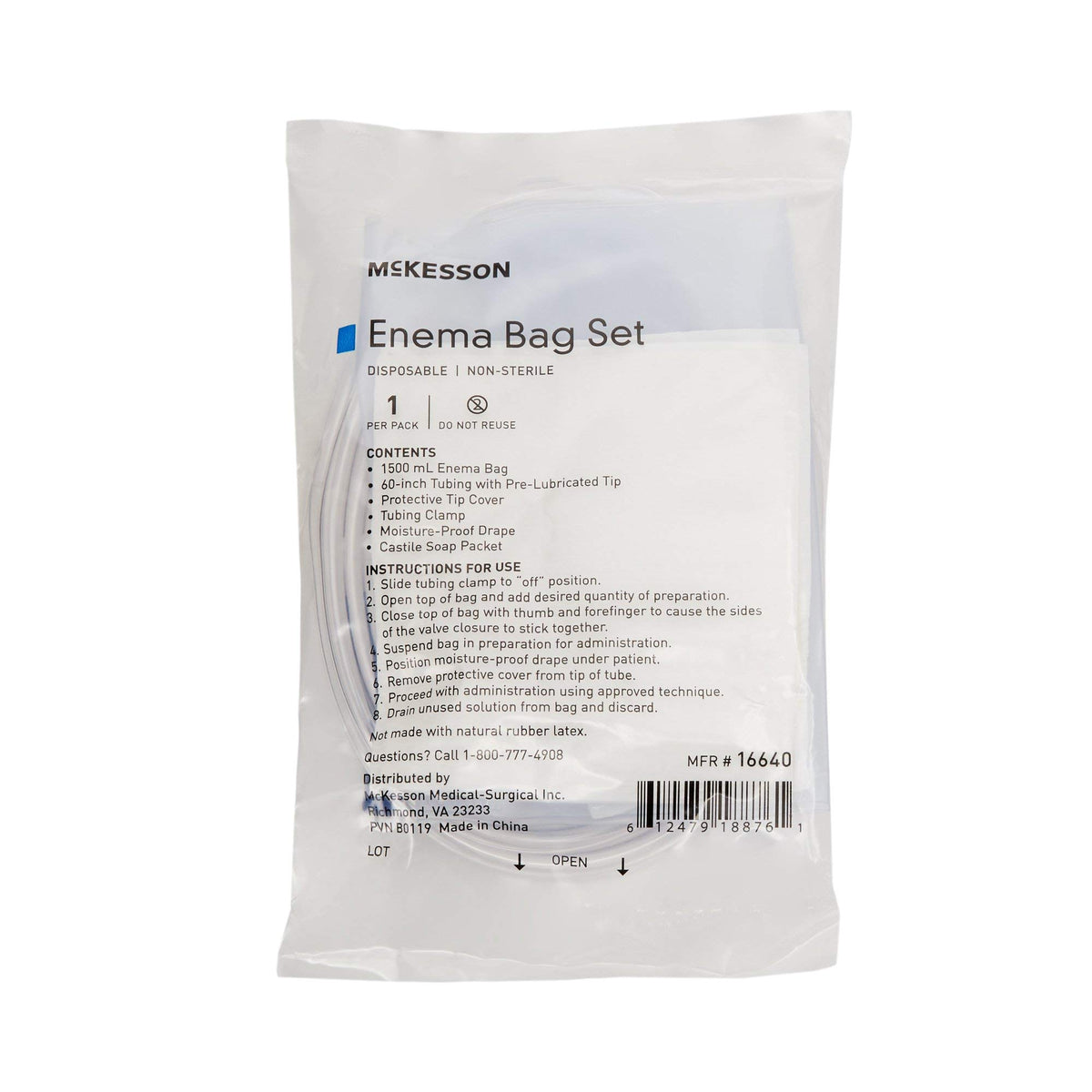 Non-Sterile Single Use Disposable Enema Bag Set 50 Count F74427