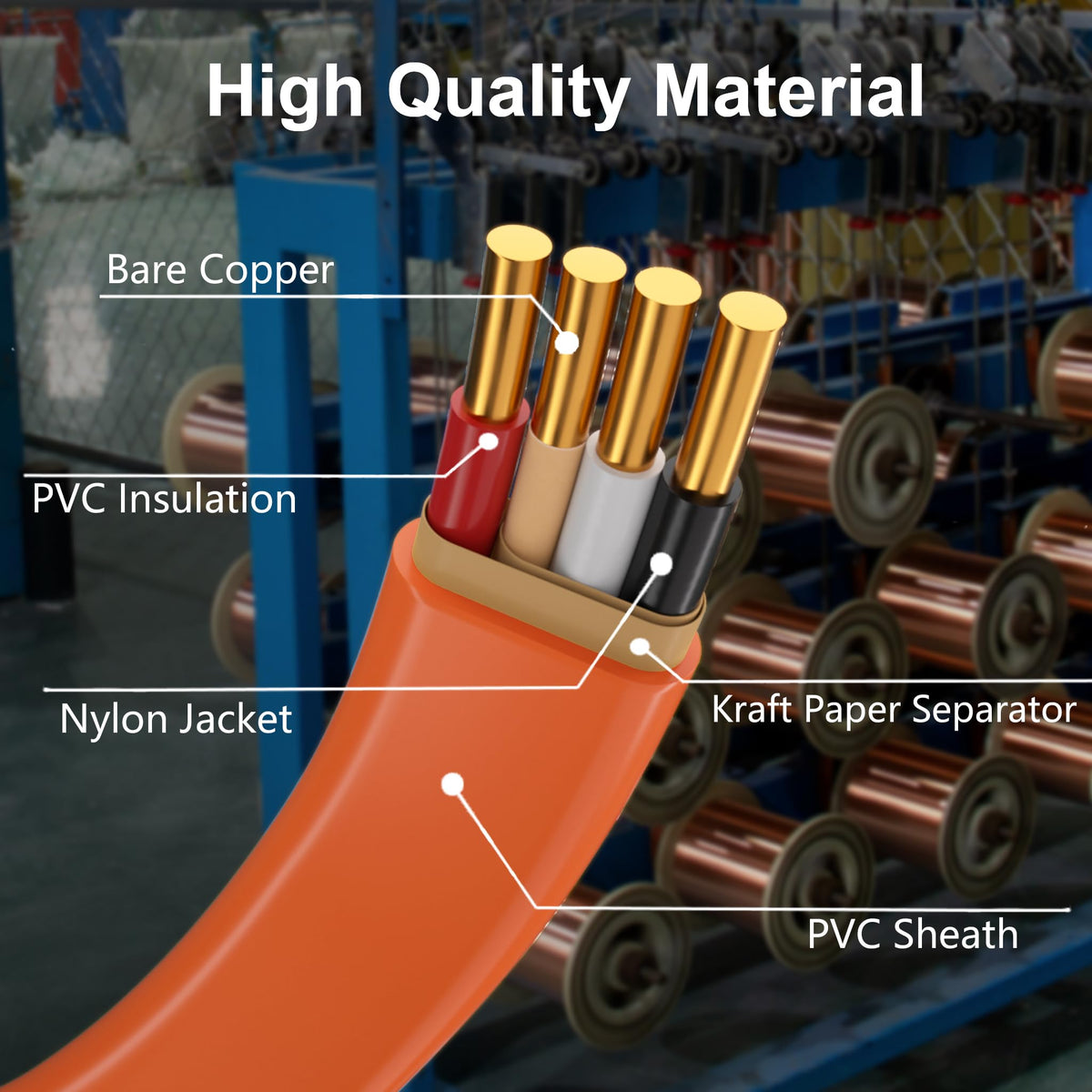 Orange 35FT Non-Metallic Sheathed Cable C589538
