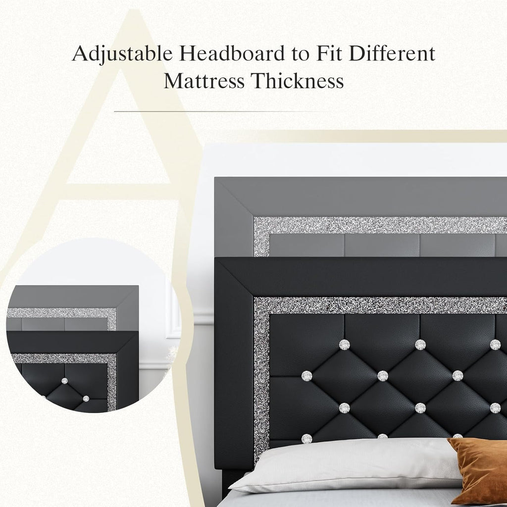 Full Size Upholstered Platform Bed with Headboard G486