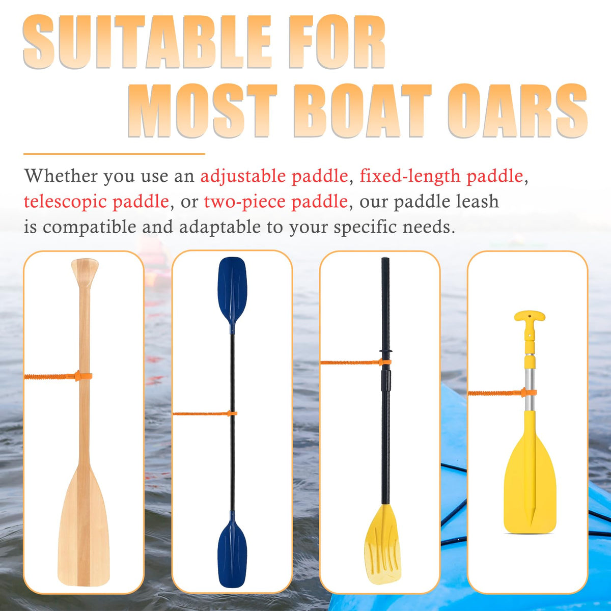 Kayak Paddle Board Leash Stretchable Strap B842639