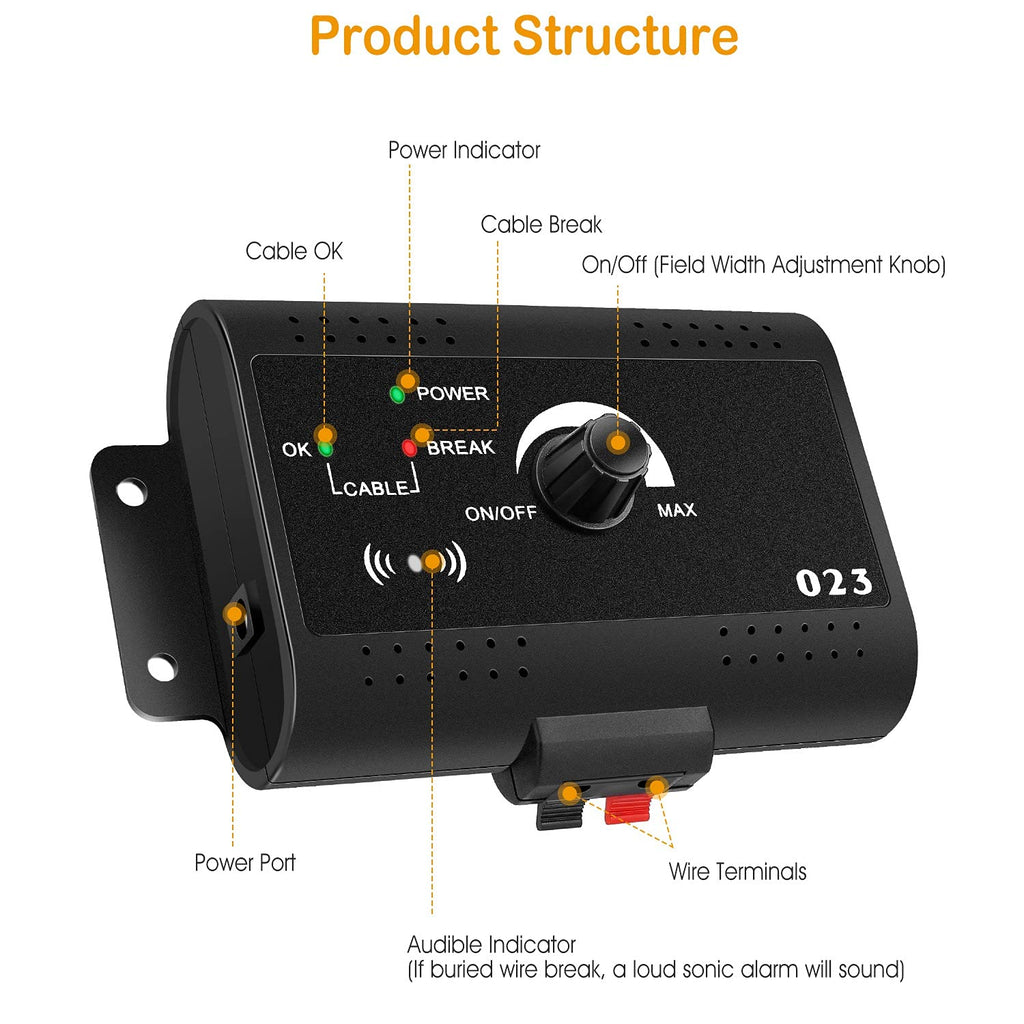 Electric Dog Fence System with 2 Collars T5742