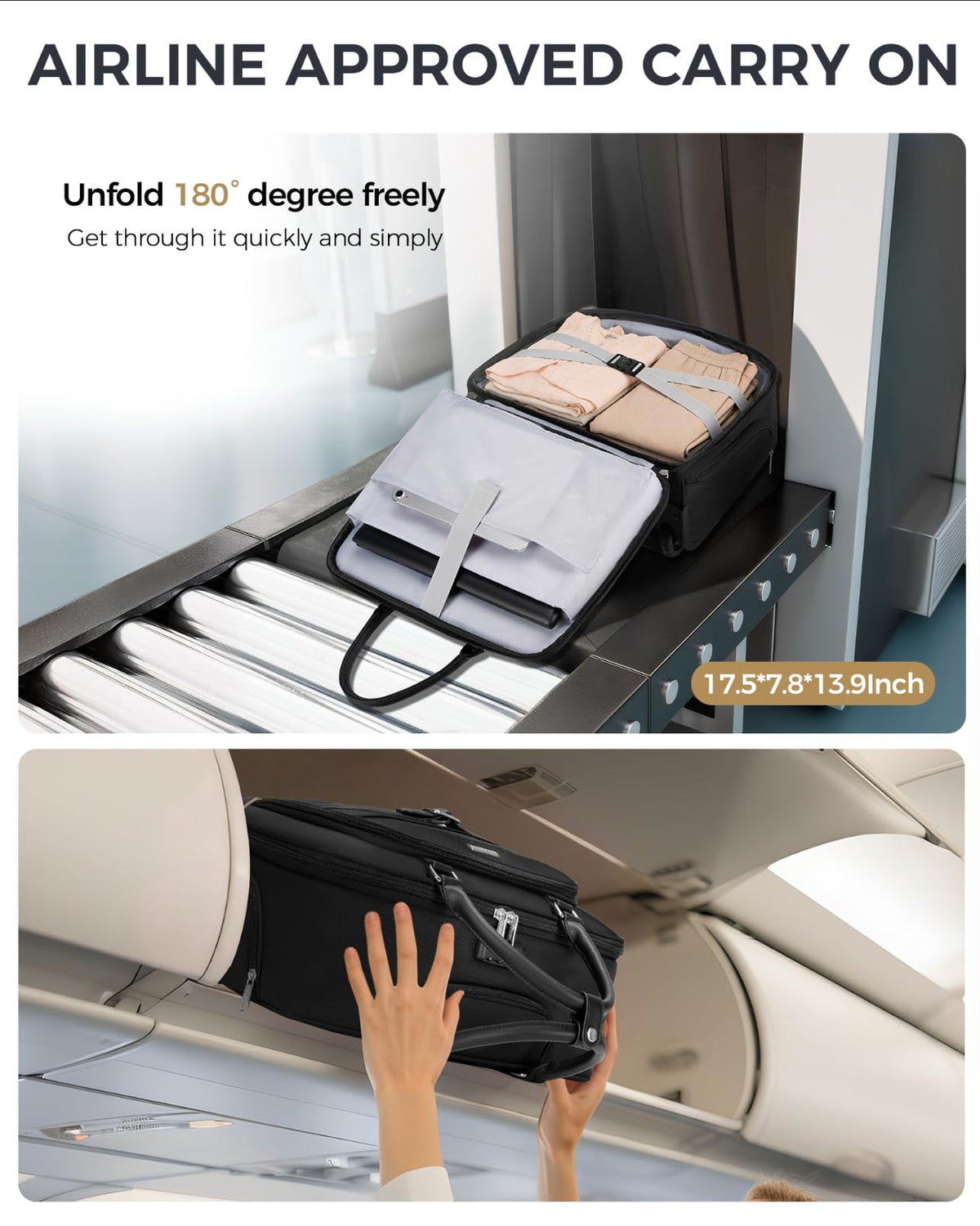 Black 17.3 In Rolling Laptop Bag with Wheels O89995
