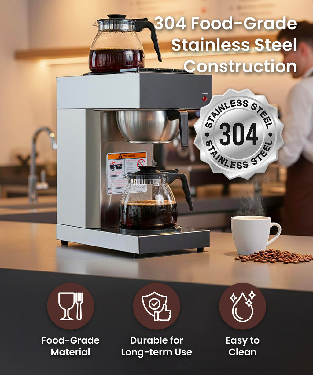 Commercial Pour Over Coffee Maker with 2 Warmers R4128