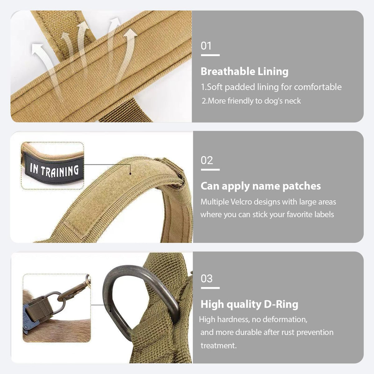 Adjustable Nylon Tactical Dog Collar with Control Handle S14702