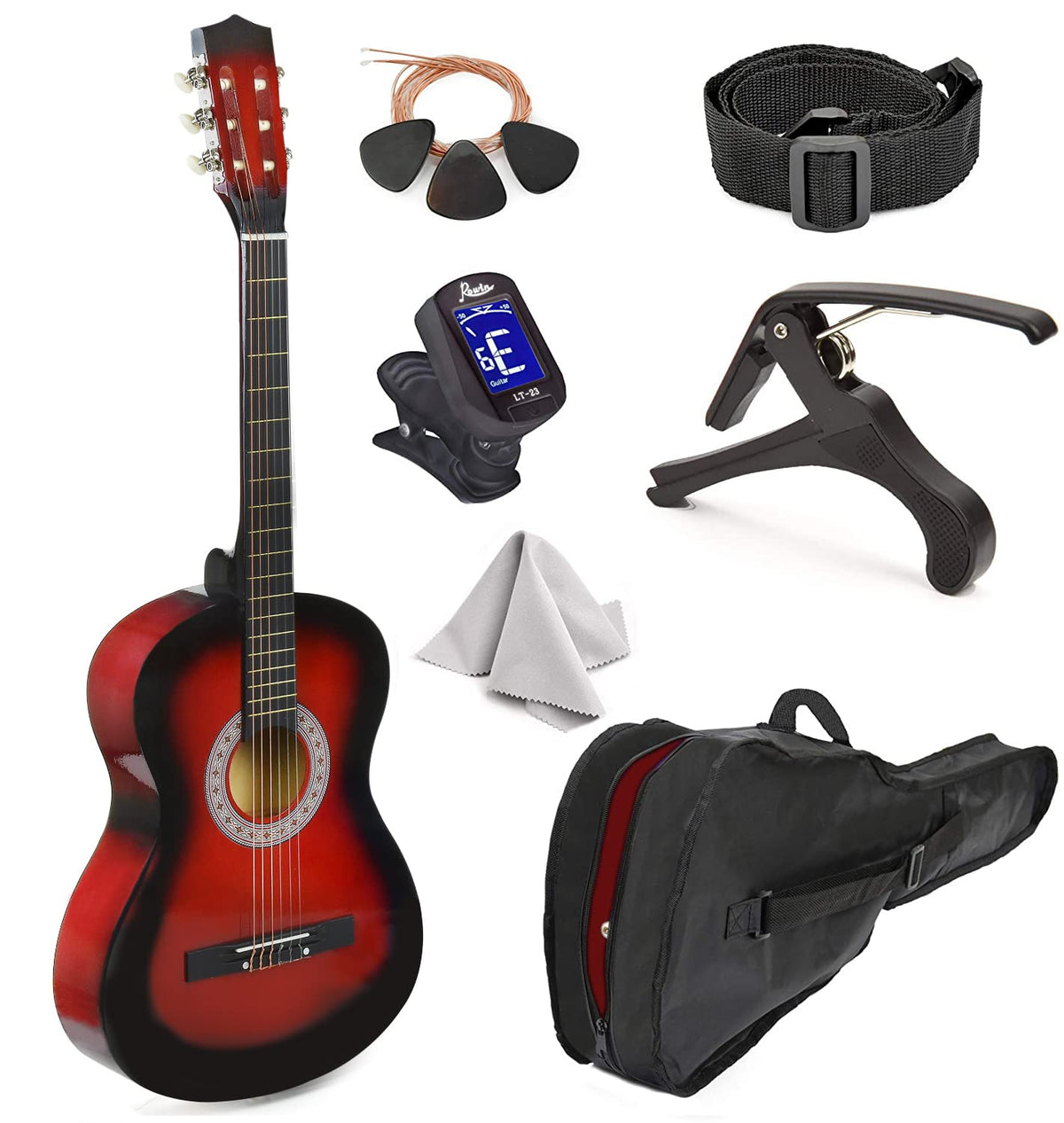 30" Wood Classical Guitar with Case and Accessories P12306