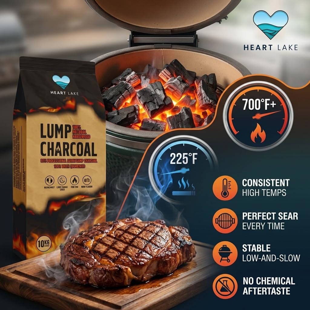 Hardwood Lump Charcoal 18 lb All Natural BBQ Grill Smoker Wood Charcoal V7588