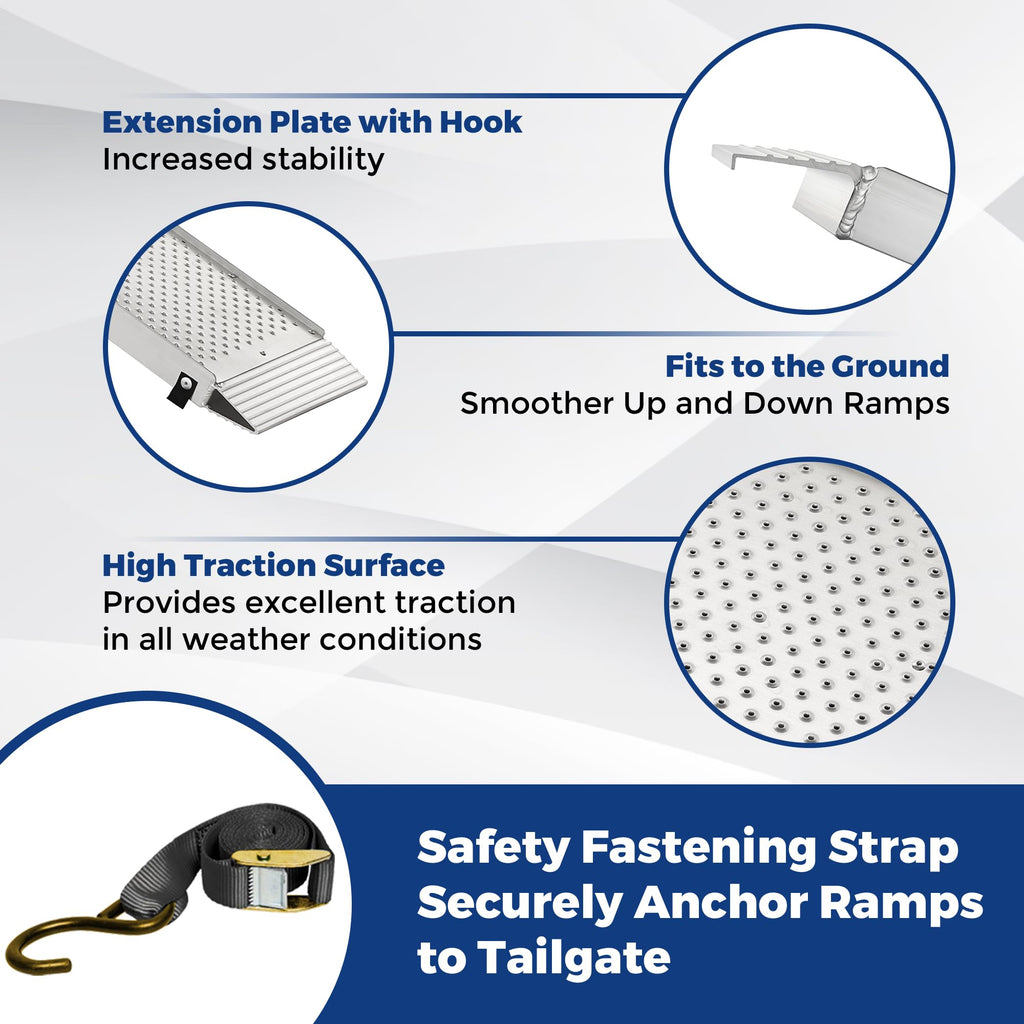 Aluminum Tri-Fold Motorcycle Ramp 600 lb Capacity R9813