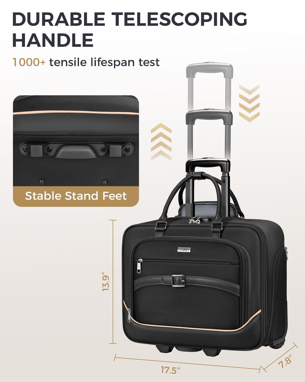 Black 17.3 In Rolling Laptop Bag with Wheels O89995