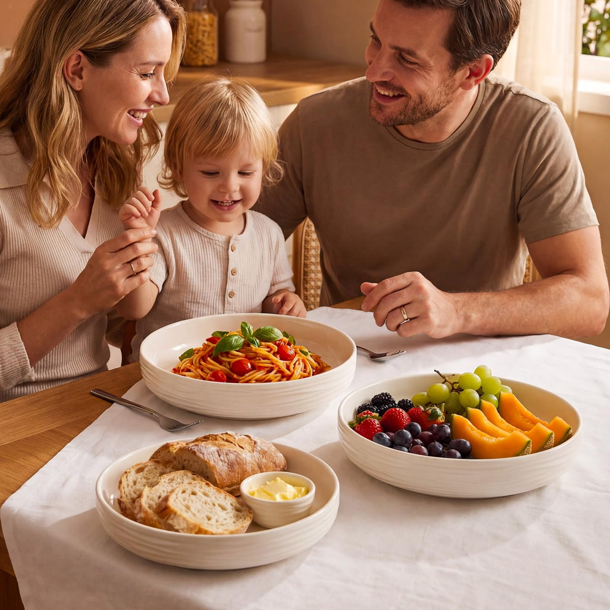 White Pasta Bowls Set of 4 B929