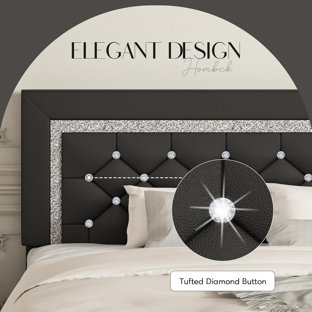 Full Size Upholstered Platform Bed with Headboard G486