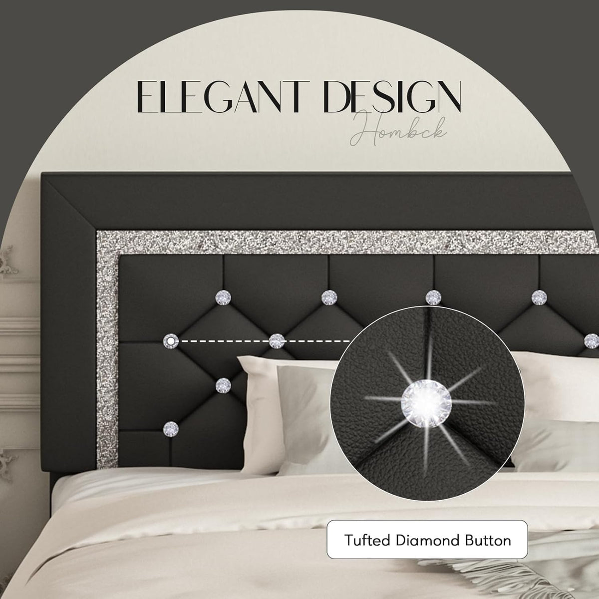 Full Size Upholstered Platform Bed with Headboard G486