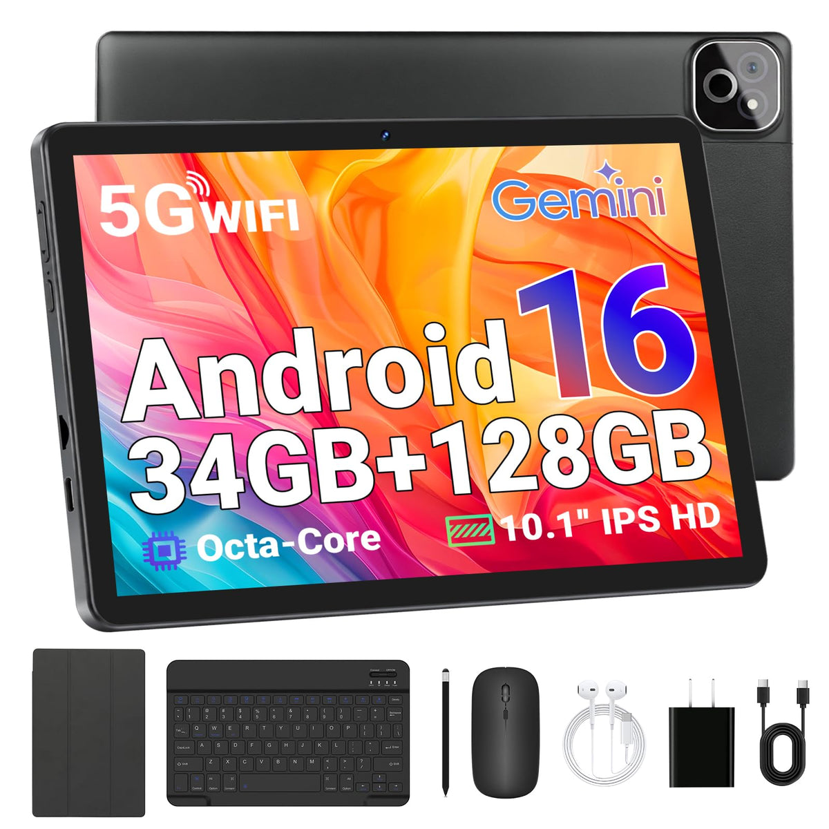 Android Tablet with Keyboard Mouse Stylus Case H17453