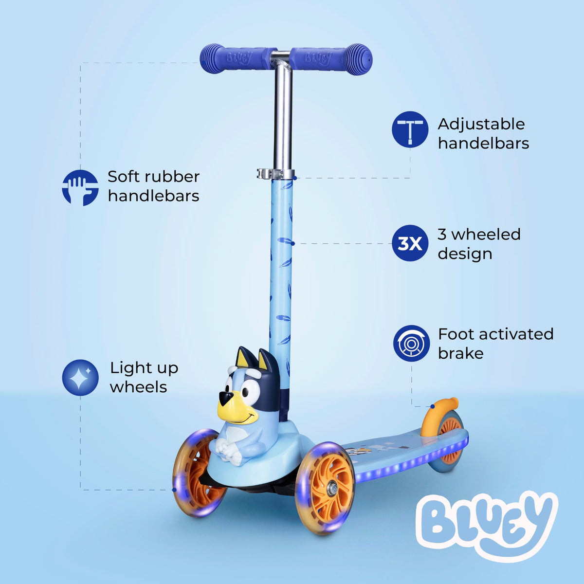 3 Wheel Light Up LED Wheels Kick Scooter B6855