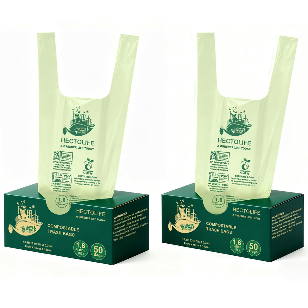 1.6 Gallon 100 Count Compostable Bags D6468