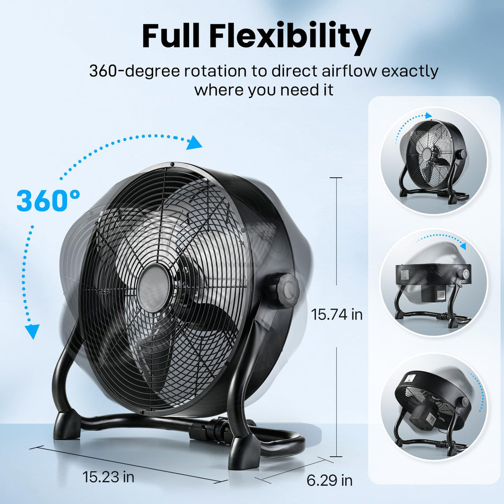 12" Rechargeable Battery Powered Portable Outdoor Fan B4181