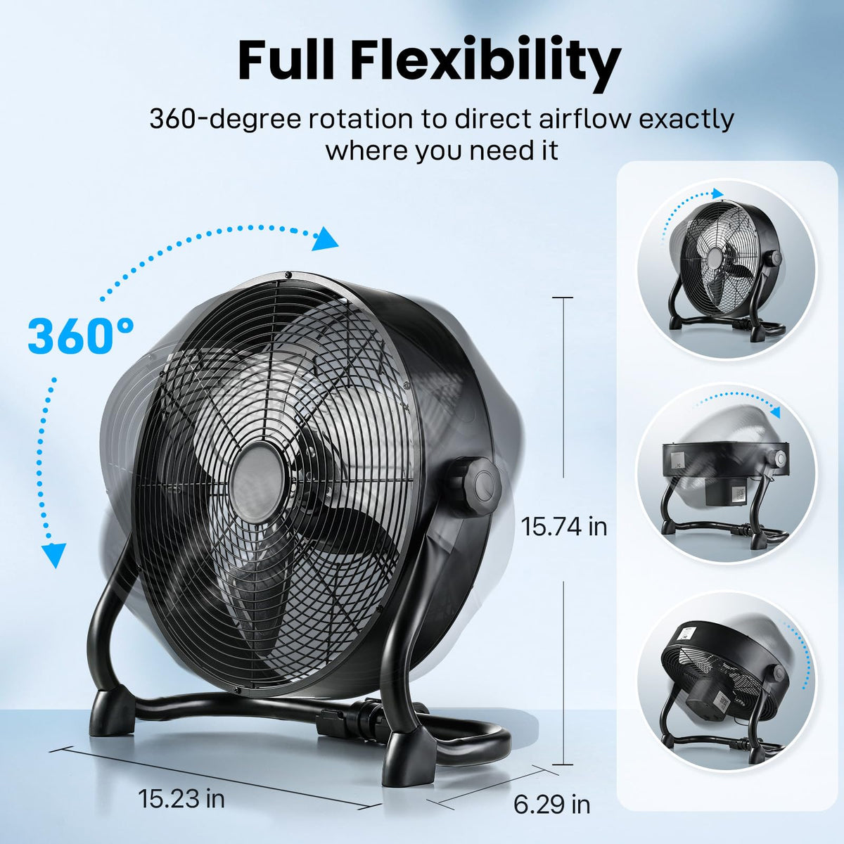 12" Rechargeable Battery Powered Portable Outdoor Fan B4181