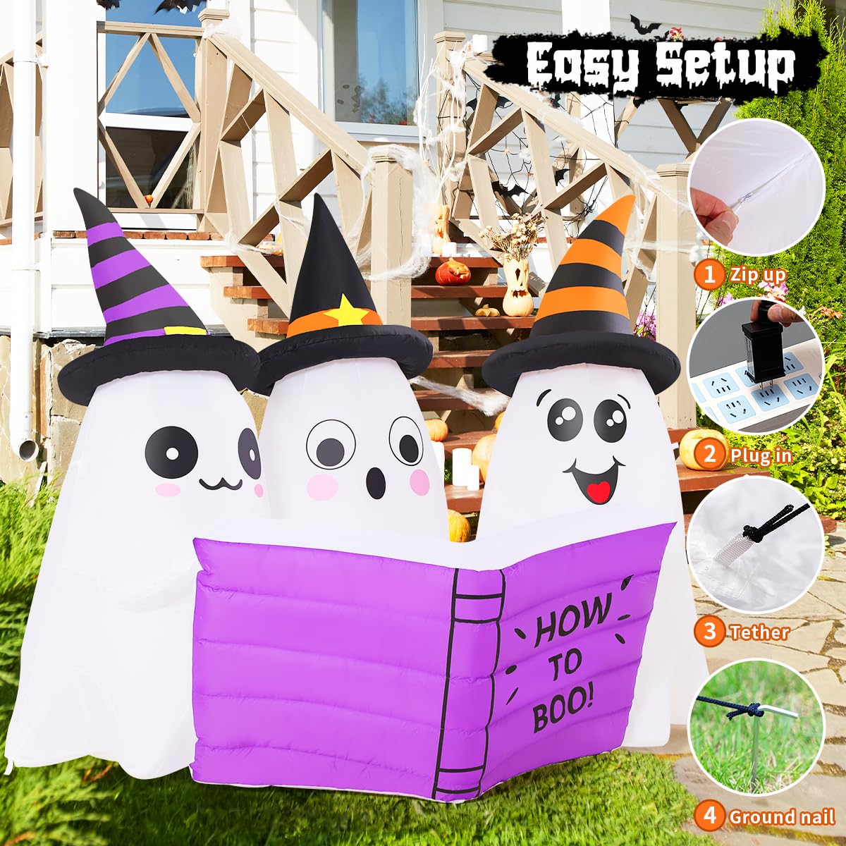 5.2FT Halloween Inflatables Ghost Outdoor Decoration with Built-in LEDs H16655