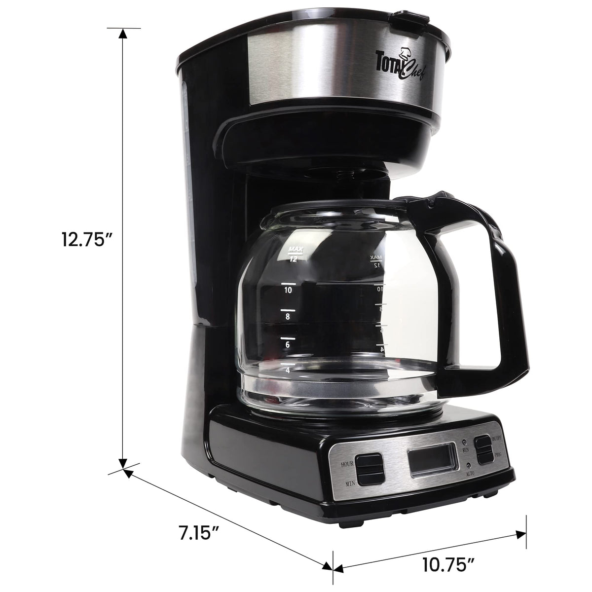 12-Cup Programmable Drip Coffee Maker with Glass Pot U588