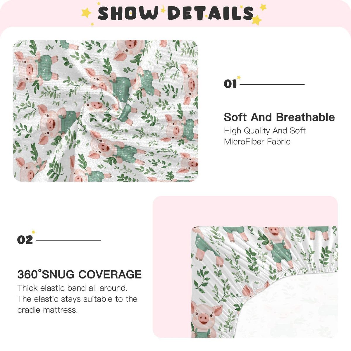 Soft Breathable Microfiber Crib Sheet R761369