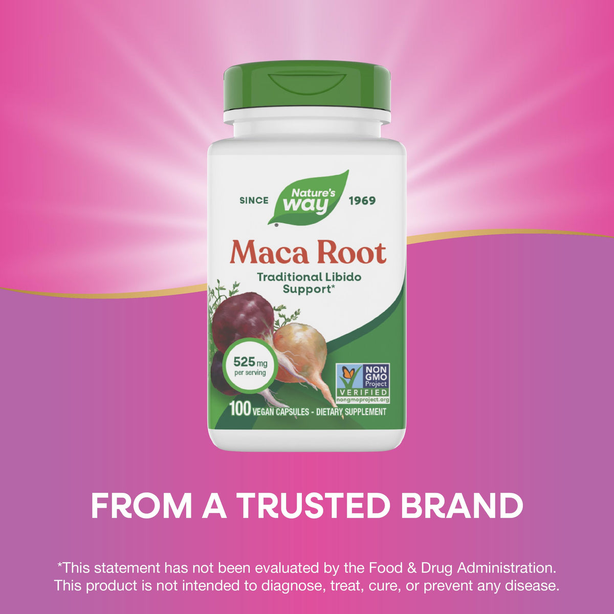 Maca Root Capsules Vegan 100 ct F2557