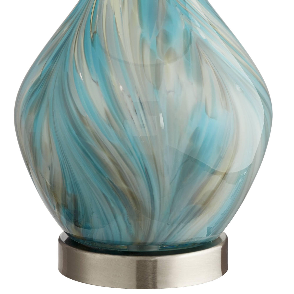 22" Blue Art Glass Table Lamp S6096