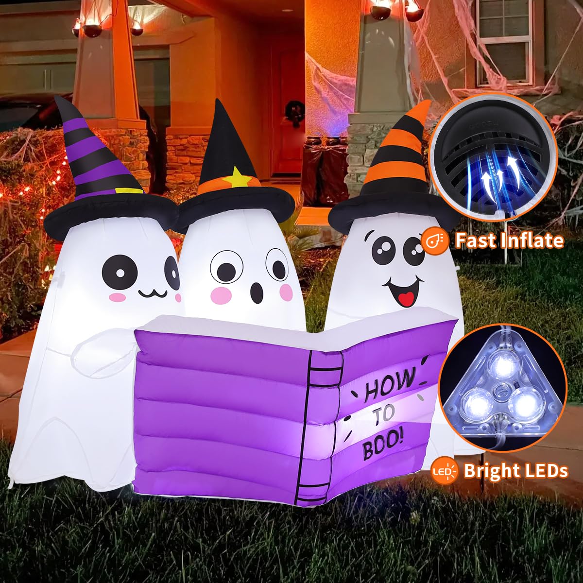 5.2FT Halloween Inflatables Ghost Outdoor Decoration with Built-in LEDs H16655