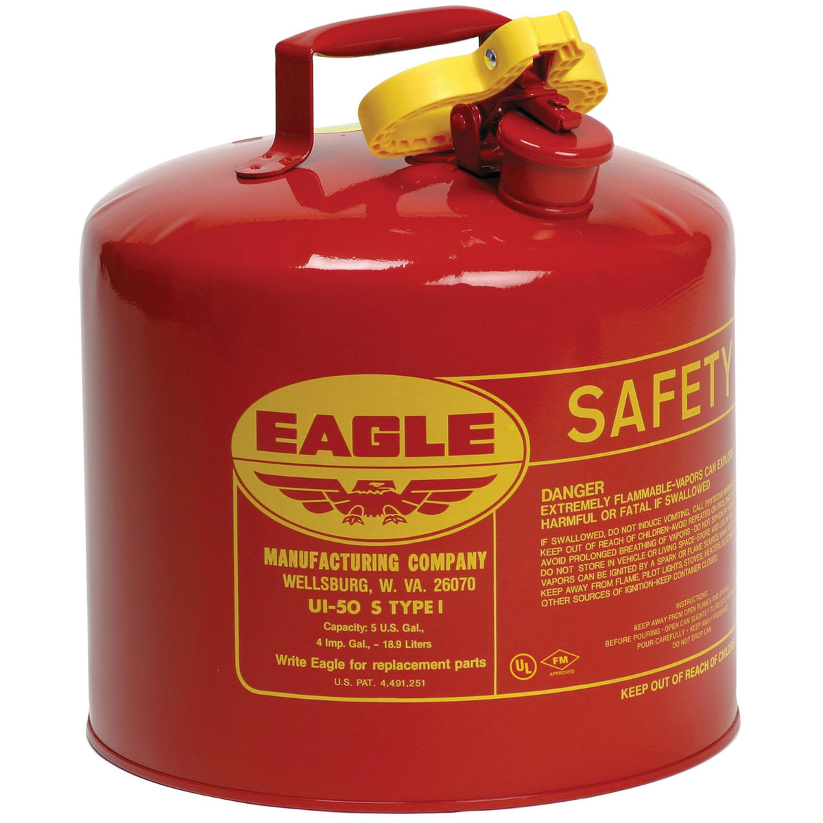 5 Gallon Type I Red Safety Gas Can S25926