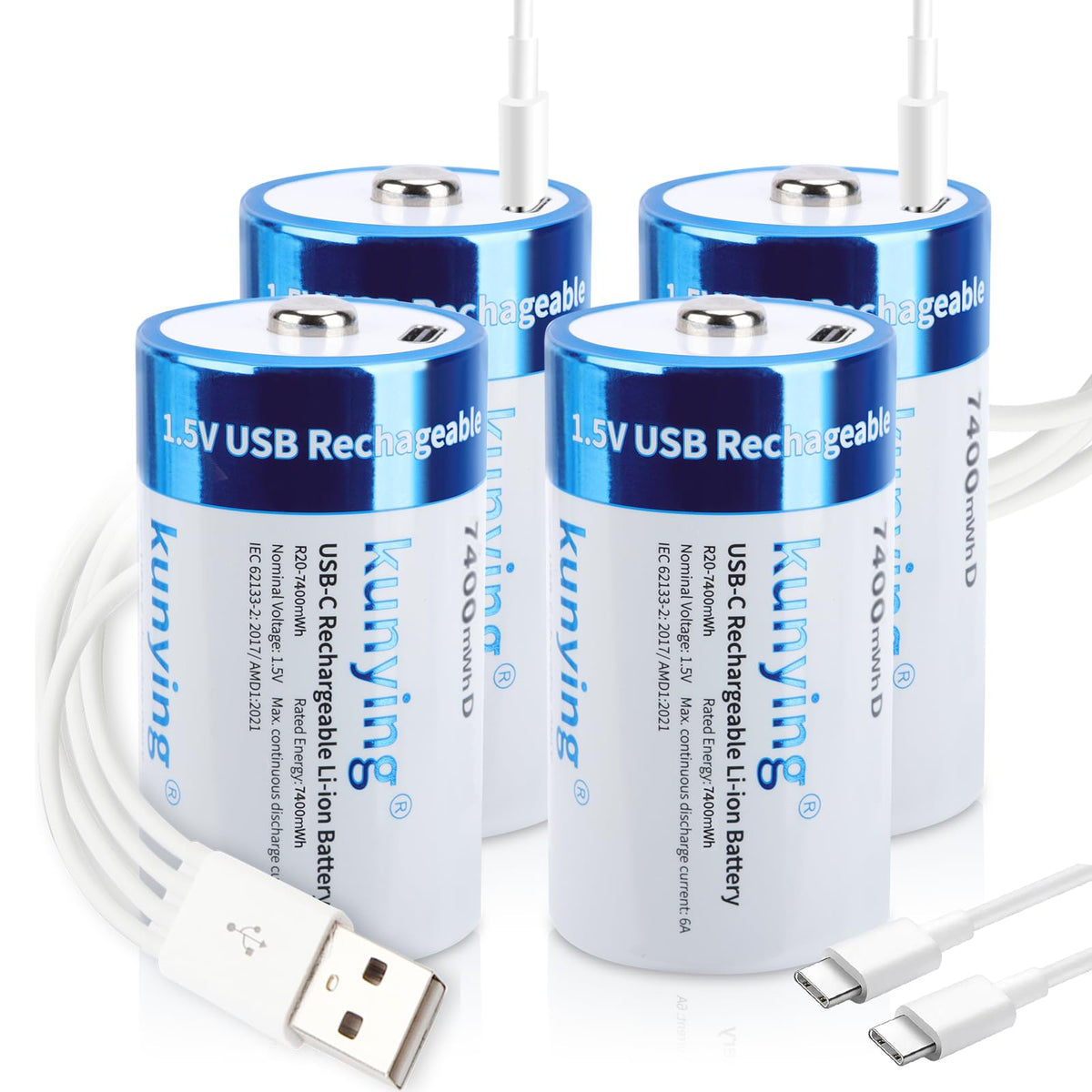 Rechargeable D Batteries with Charging N4770