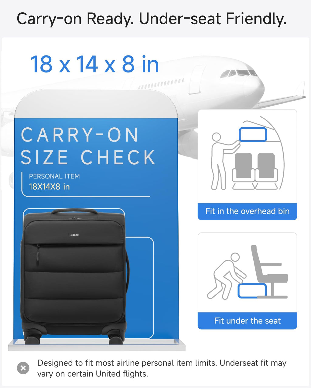 Black Underseat Carry On Bag Q683
