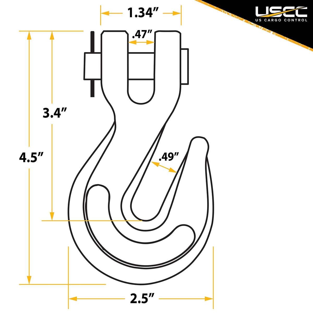 3/8 Inch Clevis Grab Hook 4-Pack Grade 70 N13084