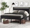 Full Size Bed Frame with Wooden Headboard and Footboard E1387